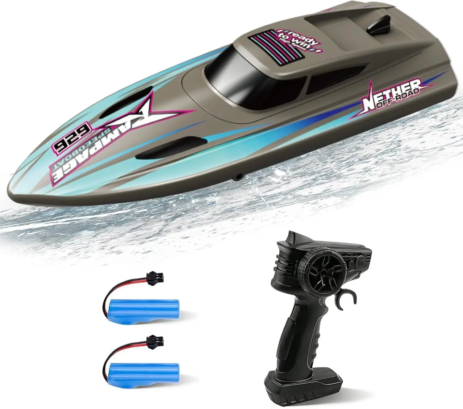 

High-Speed Remote Control Boat with LED Lights and Self-Righting Feature, Brushless Motor High-Performance Racing Boat with Professional Propeller System, 2.4GHz Waterproof RC Watercraft for Pond and Lake, Great Hobby Gift
