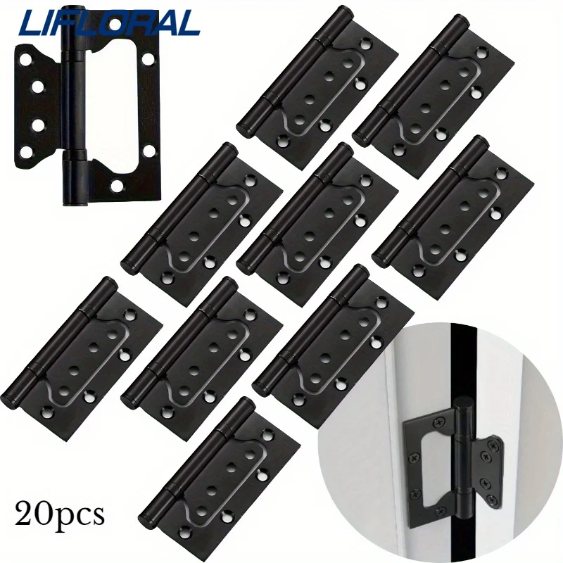 

20pcs 4 Inch 4*3*3 Door Hinge Stainless Steel Flat Hinges Window Wooden Box Door Bookcase Connector Furniture Cabinet Hardware
