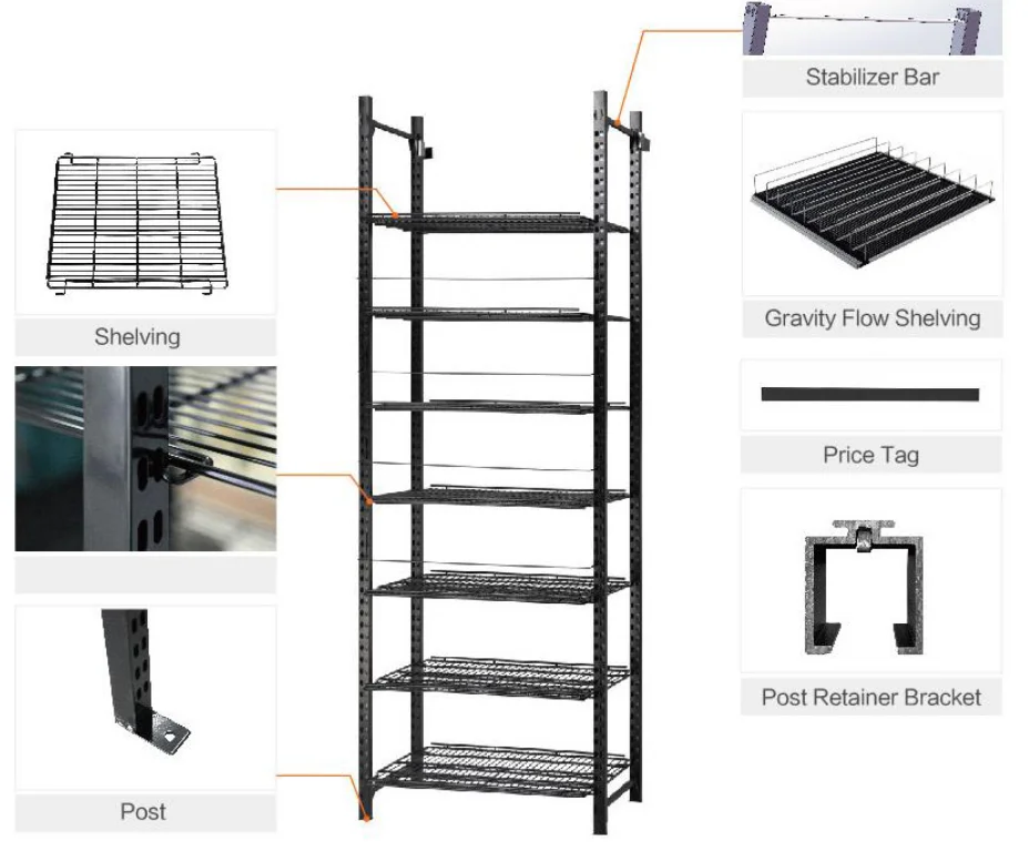 China factory walk in cooler gravity roller shelf display roller shelf roller track shelf