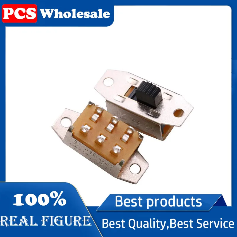 2-speed toggle switch without fixed feet 2203 Double-row 6-pin vertical with ears SS-22G08 (2P2T) Handle height 5mm