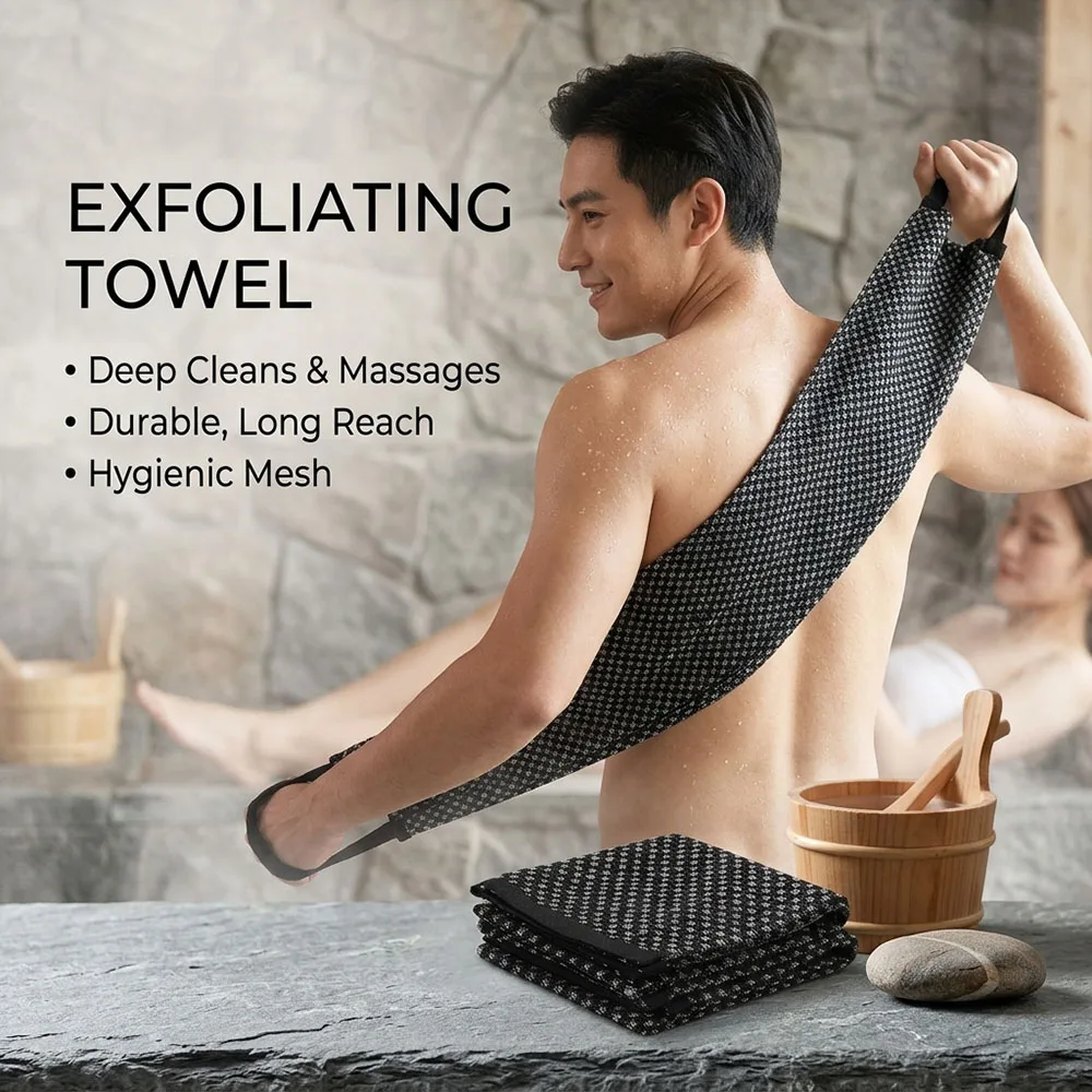 African Net Sponge Exfoliating Back Scrubber for Shower Long Bath Net Scrubber Body Cleaning Dead Skin Remover Washcloth 2026