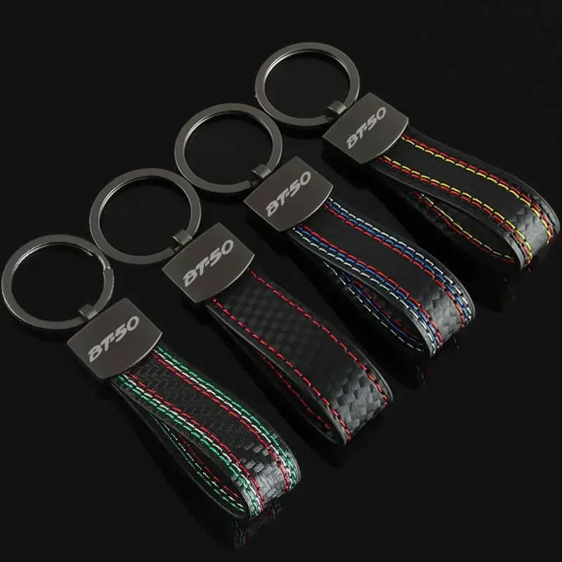 Car Key Chain Holder Carbon Fiber Auto Styling Keyring Ornament Keychain for BT50 Demio CX7 CX5 CX30 CX60  Premacy