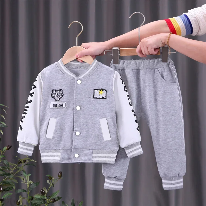 

2023 New Kids Baseball Clothing Sets Boys Girls Casual Sports Suit Coat Pant 2Pcs Spring Autumn Thin Baby Tracksuit Outfits 1-4Y