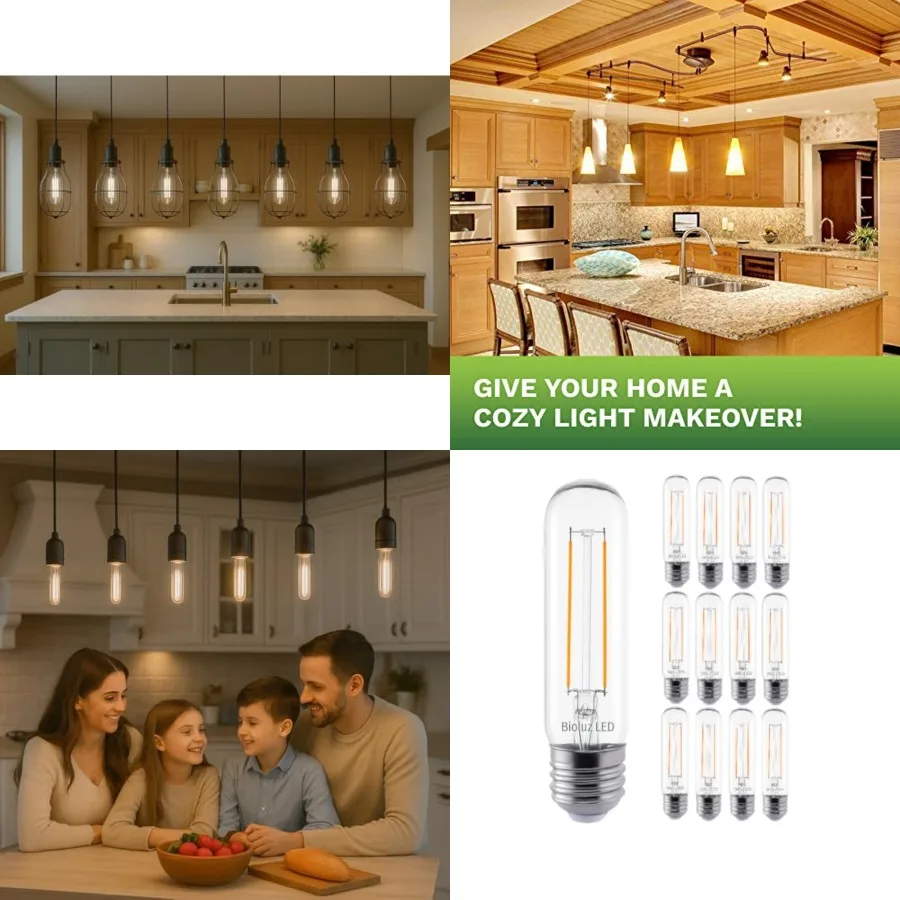 

Bioluz 94 CRI T10 Edison Bulbs, 40W Equivalent 5W,E26 Base Dimmable LED Light Bulbs, Soft White 3000K, Vintage Incandescent Lig
