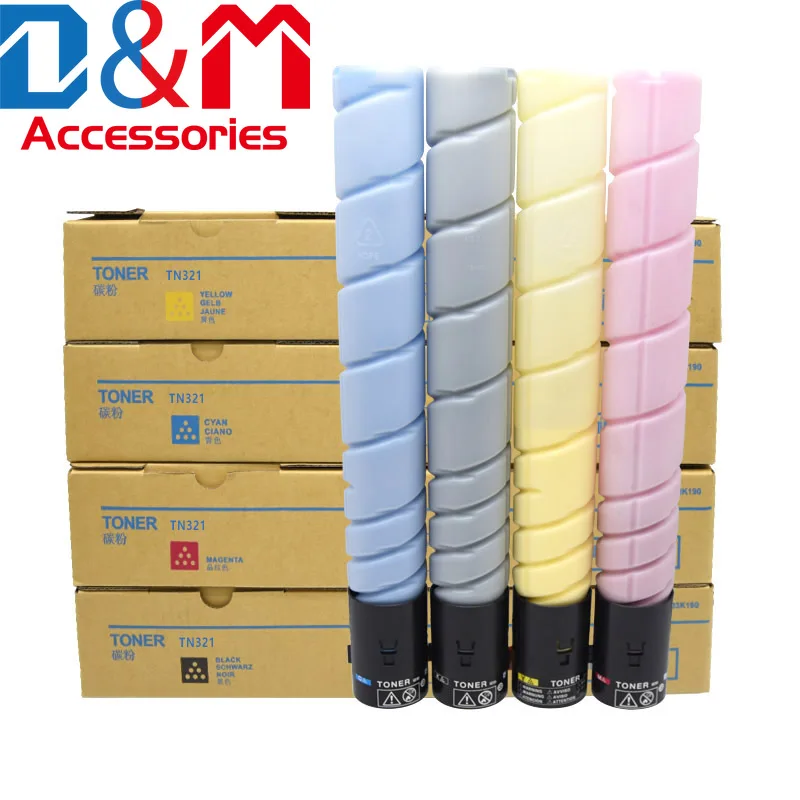 TN-321 TN321ตลับหมึก CMYK สำหรับ Konica Minolta C224 C284 C364 C7822 C224e C284e C364 K450G YMC ขนาด400G