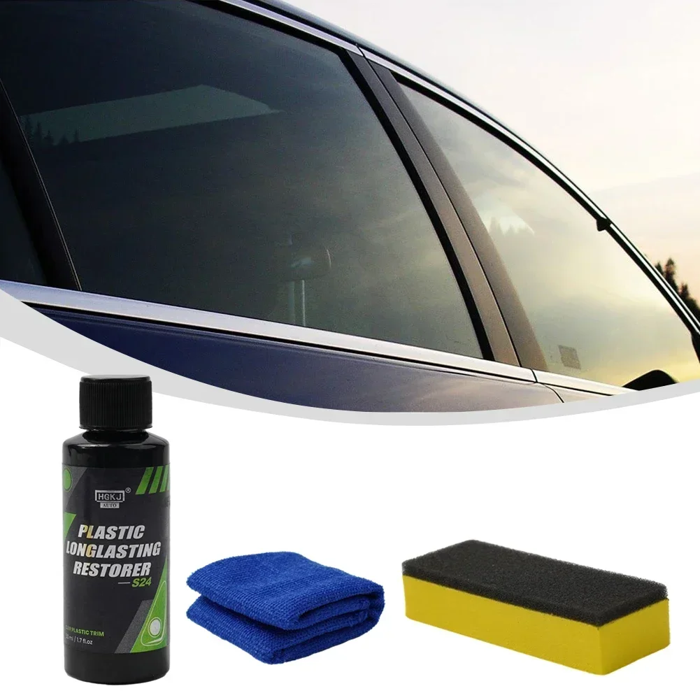 Car Plastic Restorer Cleaning Repair Polishing Agent For Interior Exterior Trim 50ML Auto Accessories Tools