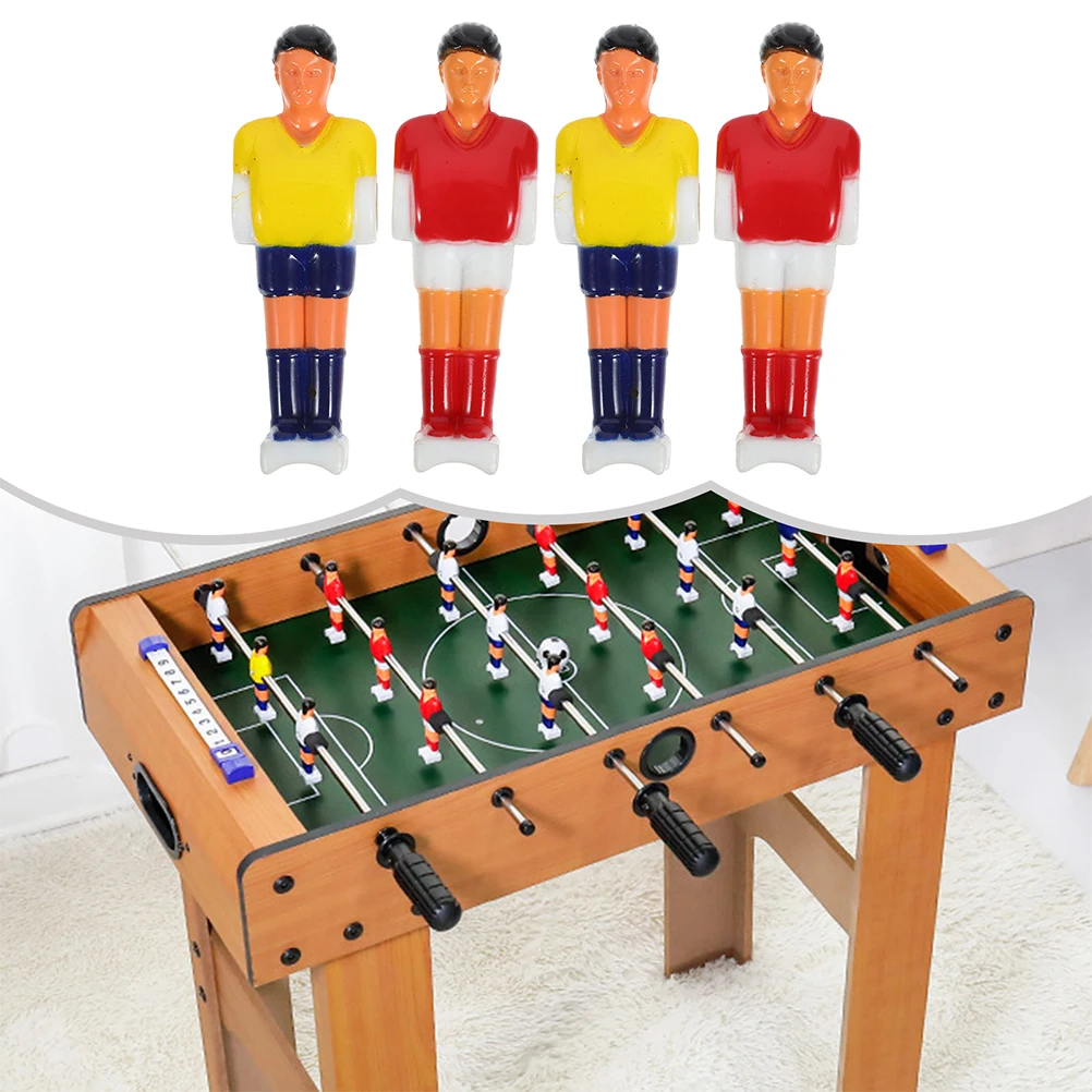 

4Pcs Foosball Figures PVC Wear Resistant Table Football Replacement Players Smooth Surface Clear Color Printing Foosball Machine