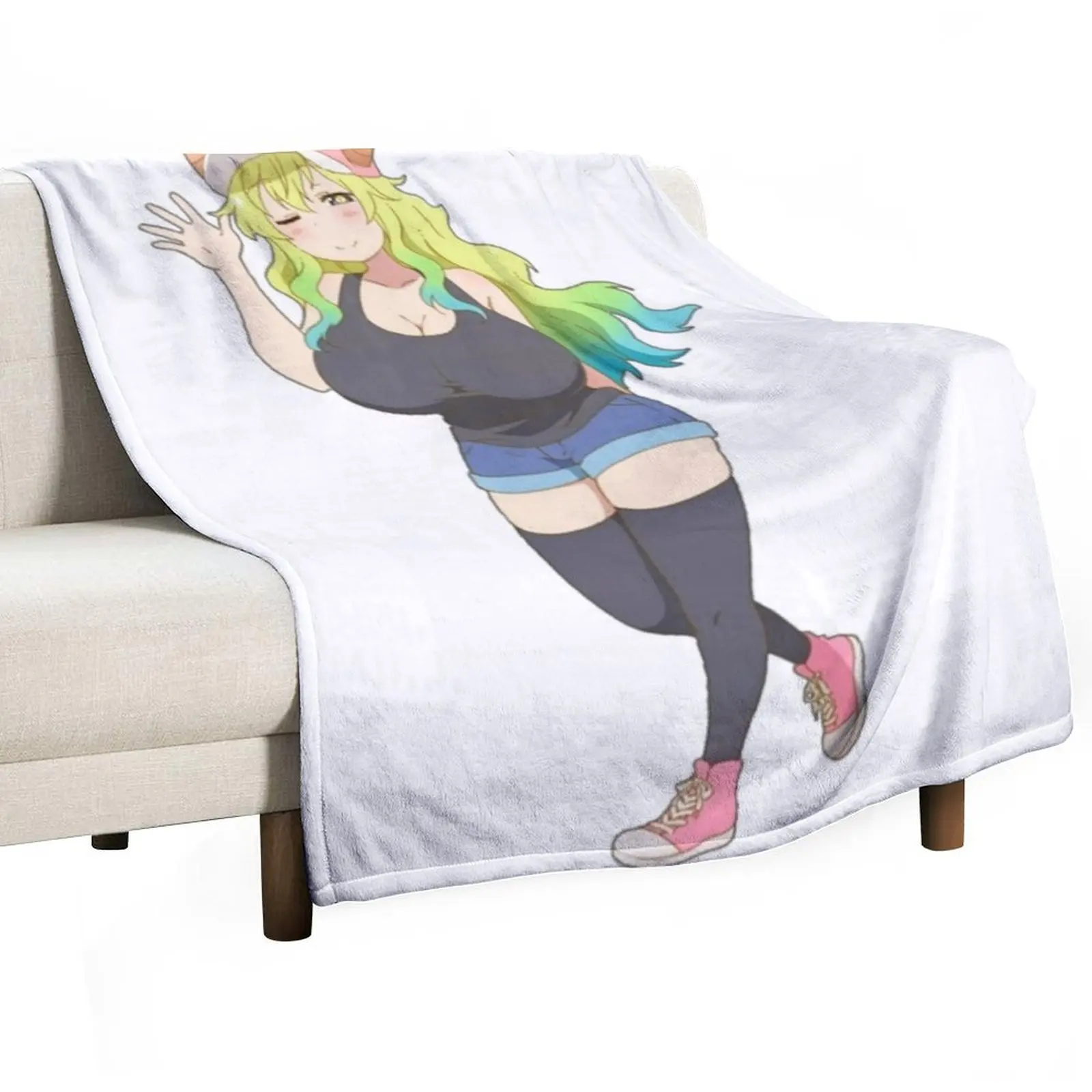 

Lucoa Kobayashi Maid Dragon Throw Blanket Furrys wednesday Picnic christmas decoration Blankets