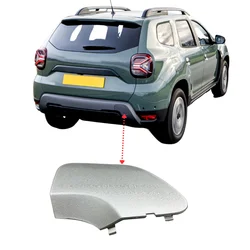 Gray Rear Tow Hook Cover Cap for Dacia Duster SUV 2018-2023, Aftermarket, OEM Reference 511651340R 511652463R, Easy Install