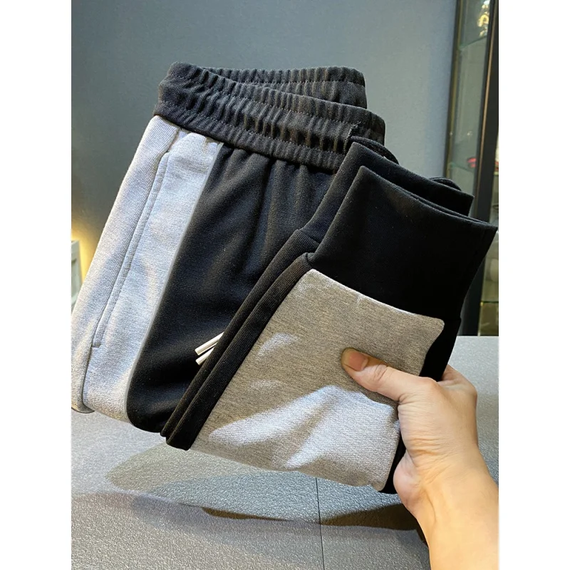 Winter Thick Soft Warm Men's Sports Pants 2024 New Trendy Personalized Ankle-Tied Drawstring Leisure Sweatpants