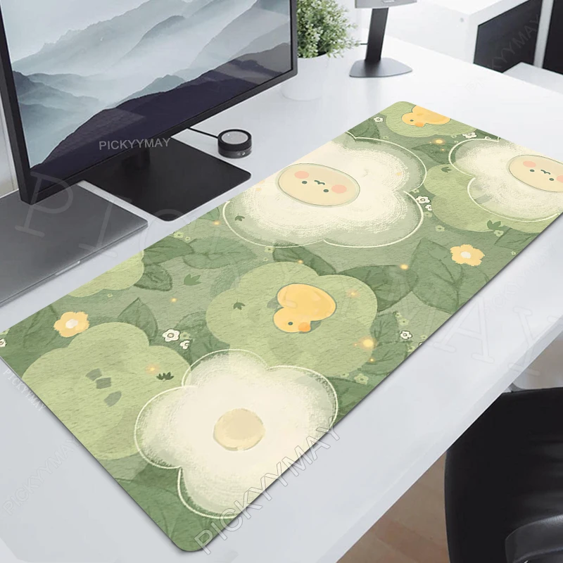 Grand tapis de souris vert Moudescriptif ads Cat, bureau, ordinateur, sous-souris, polymères mignons, 90x40cm, tapis de clavier PC, table à la maison