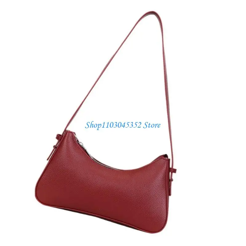 محفظة جلدية حقائب كتف صغيرة على شكل أهلة للنساء تحت الإبط حقائب يد هوبوس براثن عصرية مع حزام قابل للتعديل #4