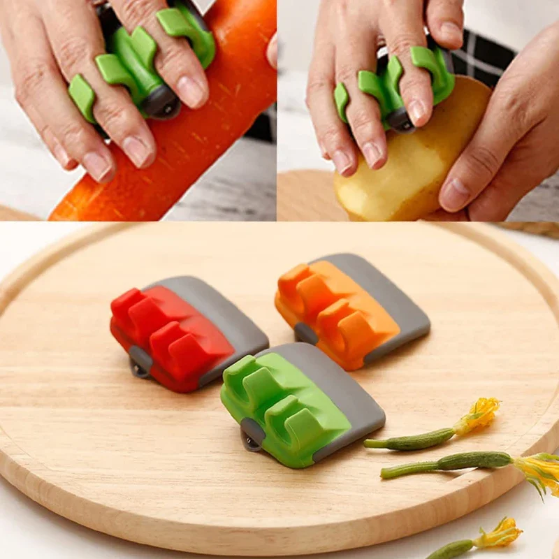 Creative Paring knife Stainless Steel Finger Planer Mini Multi-Functional Two-Finger Planer Kitchen Accessory Tool For  Use