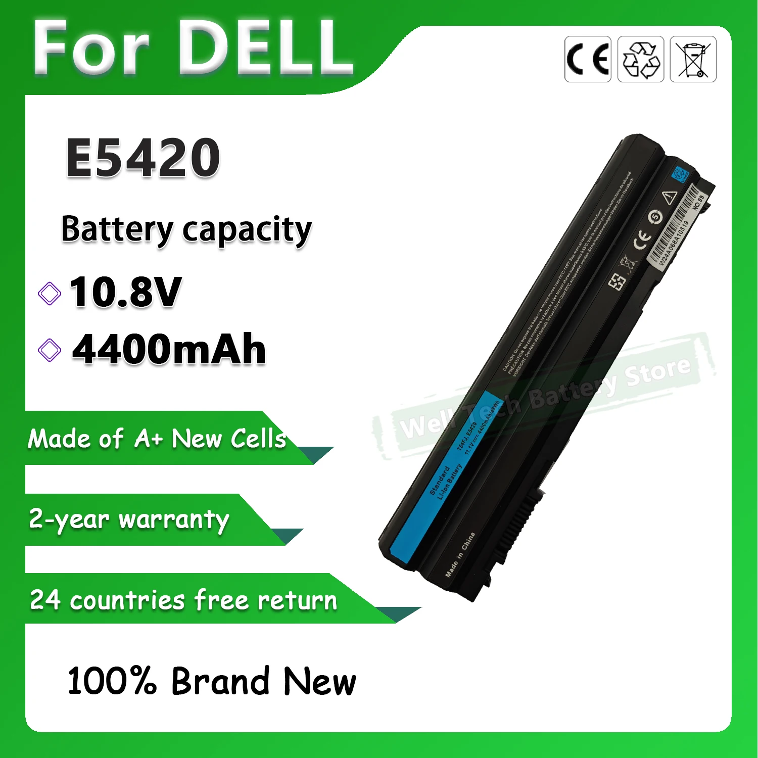 E5420 batería del ordenador portátil para DELL Latitude E5420 E5520 E6420 E5420 N-Series E5520 BRC 6 E6420 ATG E5420 ATG E5520 N-Series