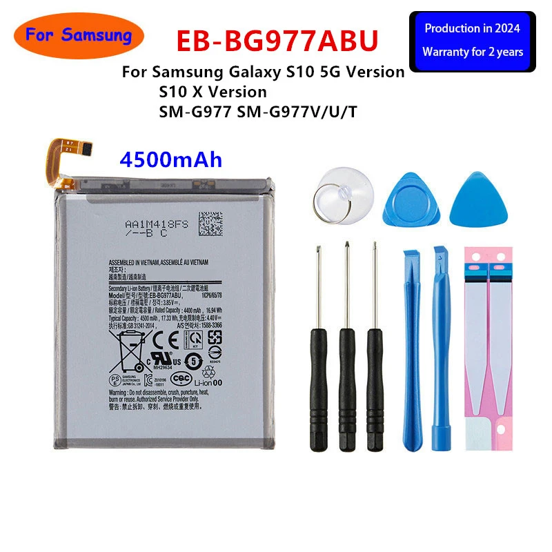 

Brand New EB-BG977ABU 4500mAh Battery For Samsung Galaxy S10 5G Version S10 X Version SM-G977 SM-G977V/U/T Batteries+Tools