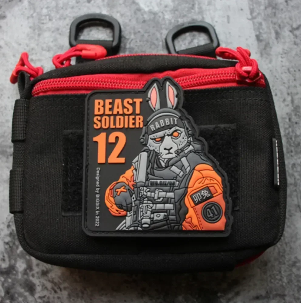 3D PVC Animal Tactical Team Patch Beast Warrior Hook Chinese Zodiac Stickers Military Rabbit Tiger Dragon Morale Badge Backpack