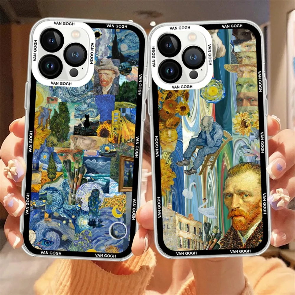 

Art Painting Van Gogh Sunflower Phone Case For Samsung Galaxy S23 S22 S21 S20 S10 Plus lite Ultra Transparent Shell