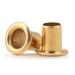 0.9 1.3 1.5 2 2.3 2.5 3 3.5 4 5 6mm Brass Metal Eyelets Hollow Rivet Nut Copper Through Hole Rivet Grommets