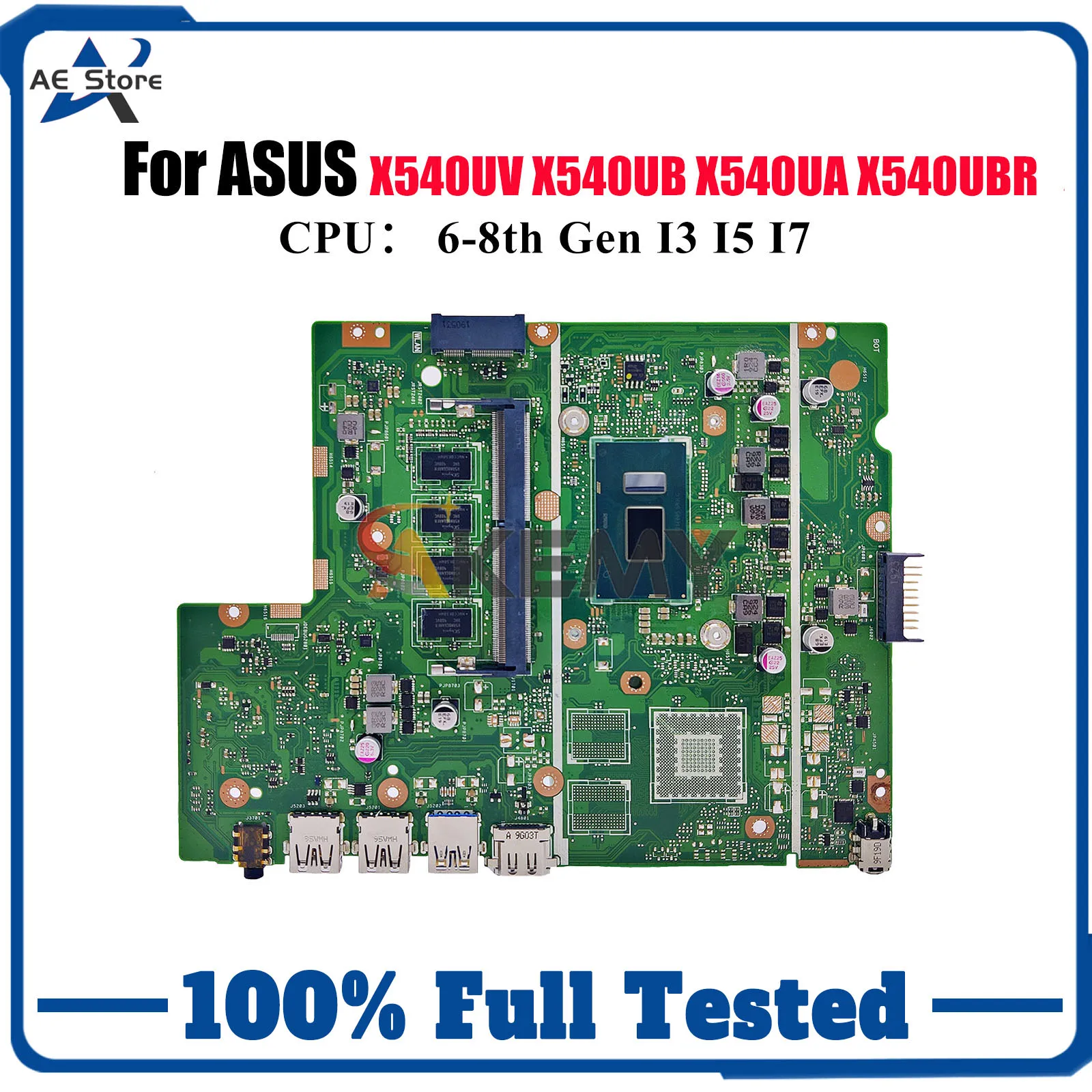 

X540UA Материнская плата для ноутбука ASUS P540U X540UBR X540UV X500U F540U X540UB X540U A540U X540UAR R540U Материнская плата с процессором I3 I5 I7