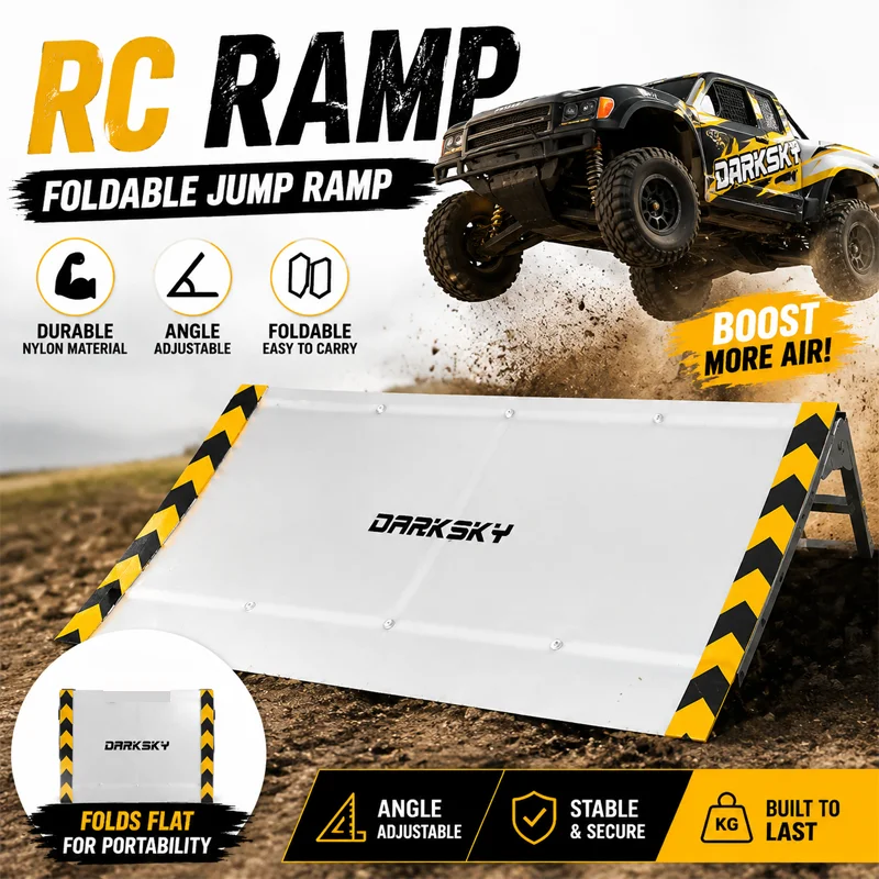 DARKSKY Foldable RC Car Jump Ramp Nylon Flying Ramp Curved Slope for Short Course Truck Off-Road Buggy