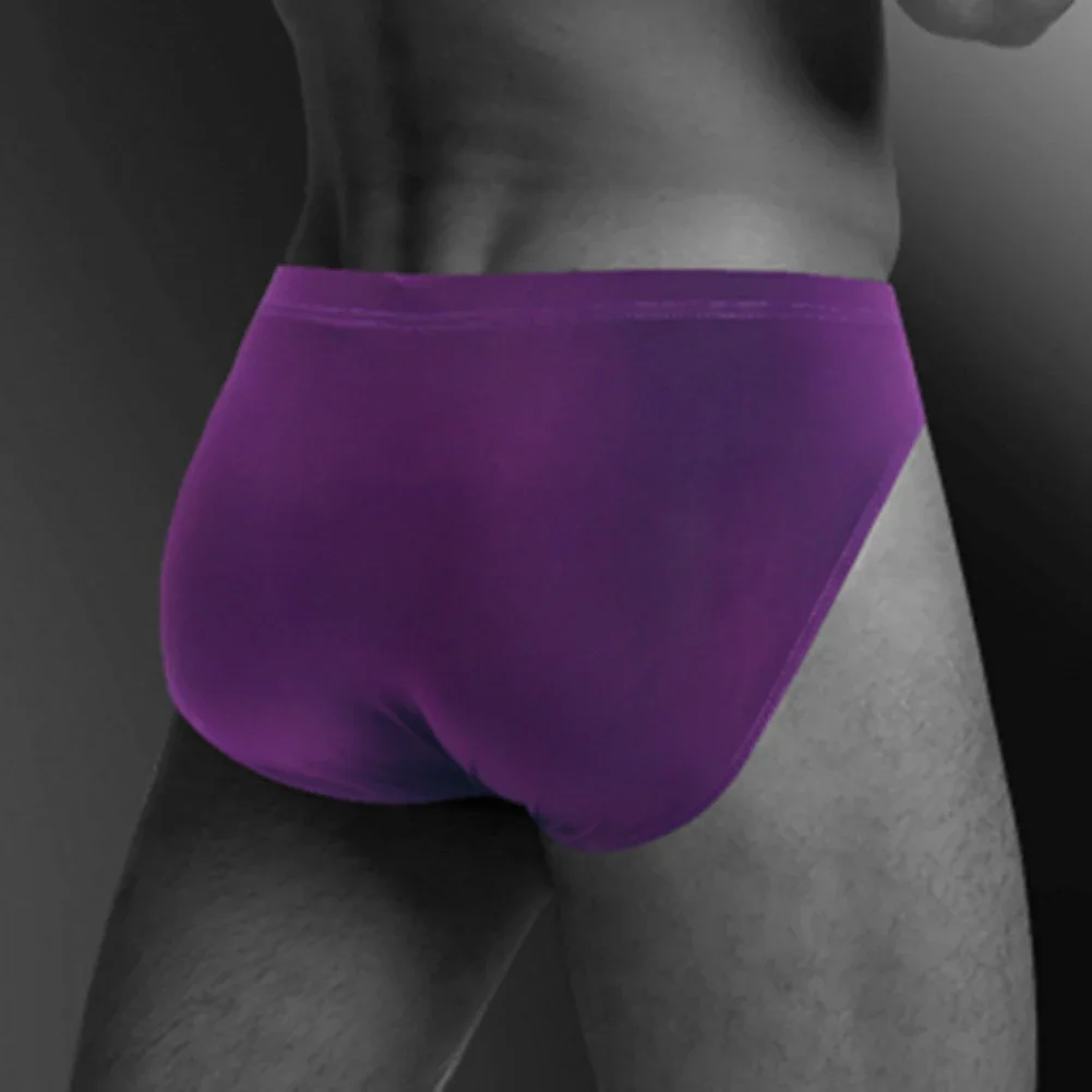 

Men Sexy Sheer Ice Silk Briefs Comfortable Soft Panties Bulge Pouch Underpants Breathable Skin-friendly Underwear Lingerie