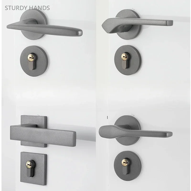 

1PC aluminum alloy indoor split lock minimalist bedroom room silent room door lock hardware accessories including keys