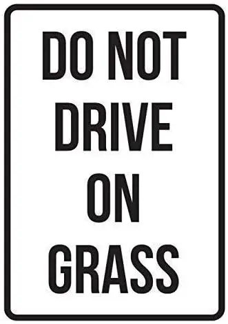 Wisesign Metal Tin Signs 8x12 Do Not Drive On Grass No Parking Warning Street Sign Personalized Wall Decor