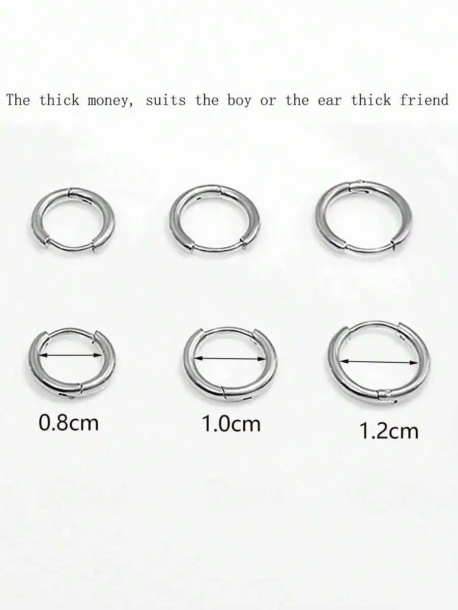 

Stainless Steel Hoop Earrings Boho Style Simple Design For Men And Women Daily Wear