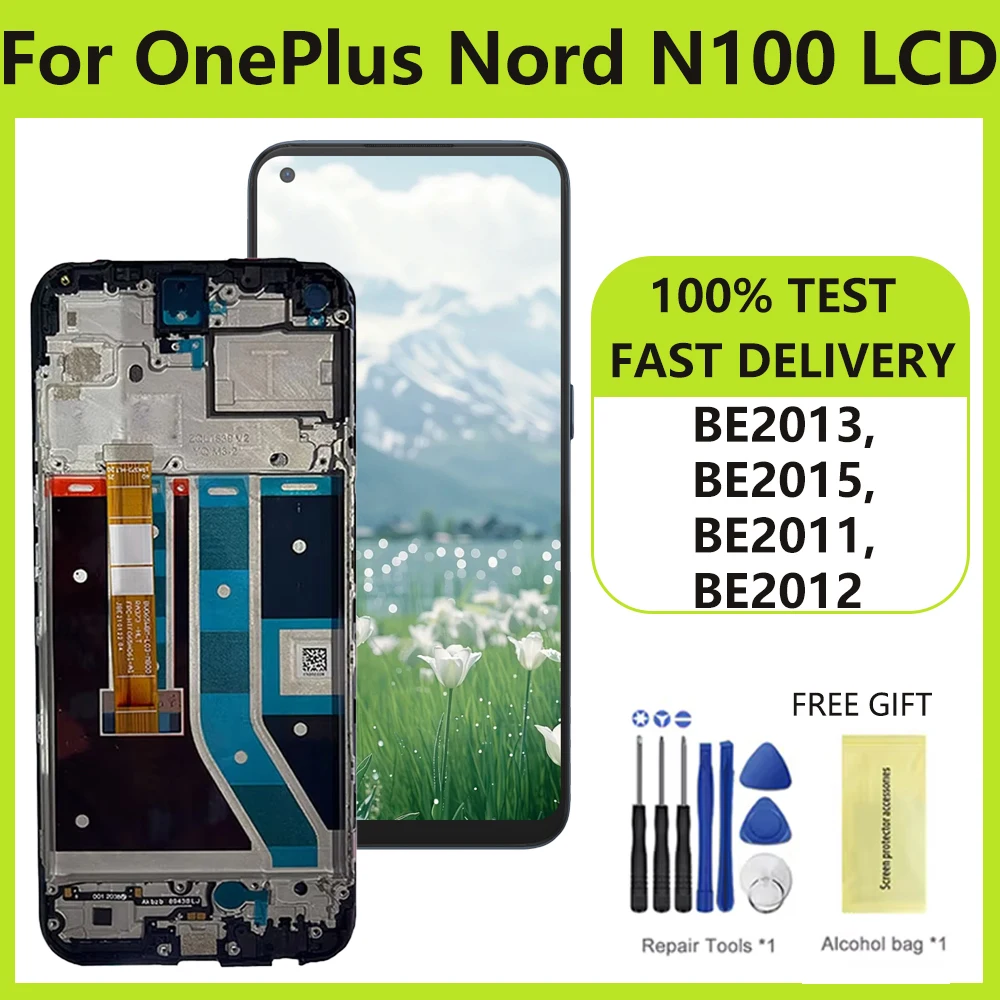 6.52''Screen For OnePlus Nord N100 LCD BE2013 BE2015 BE2011 BE2012 LCD Display Touch Screen Digitizer Assembly Replacement