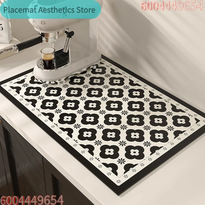 VIKAMA French Press Coffee Pad Kitchen Worktop Drainage Mat Diatomaceous Earth Absorbent Dish Drying Pad Kitchen Accessories