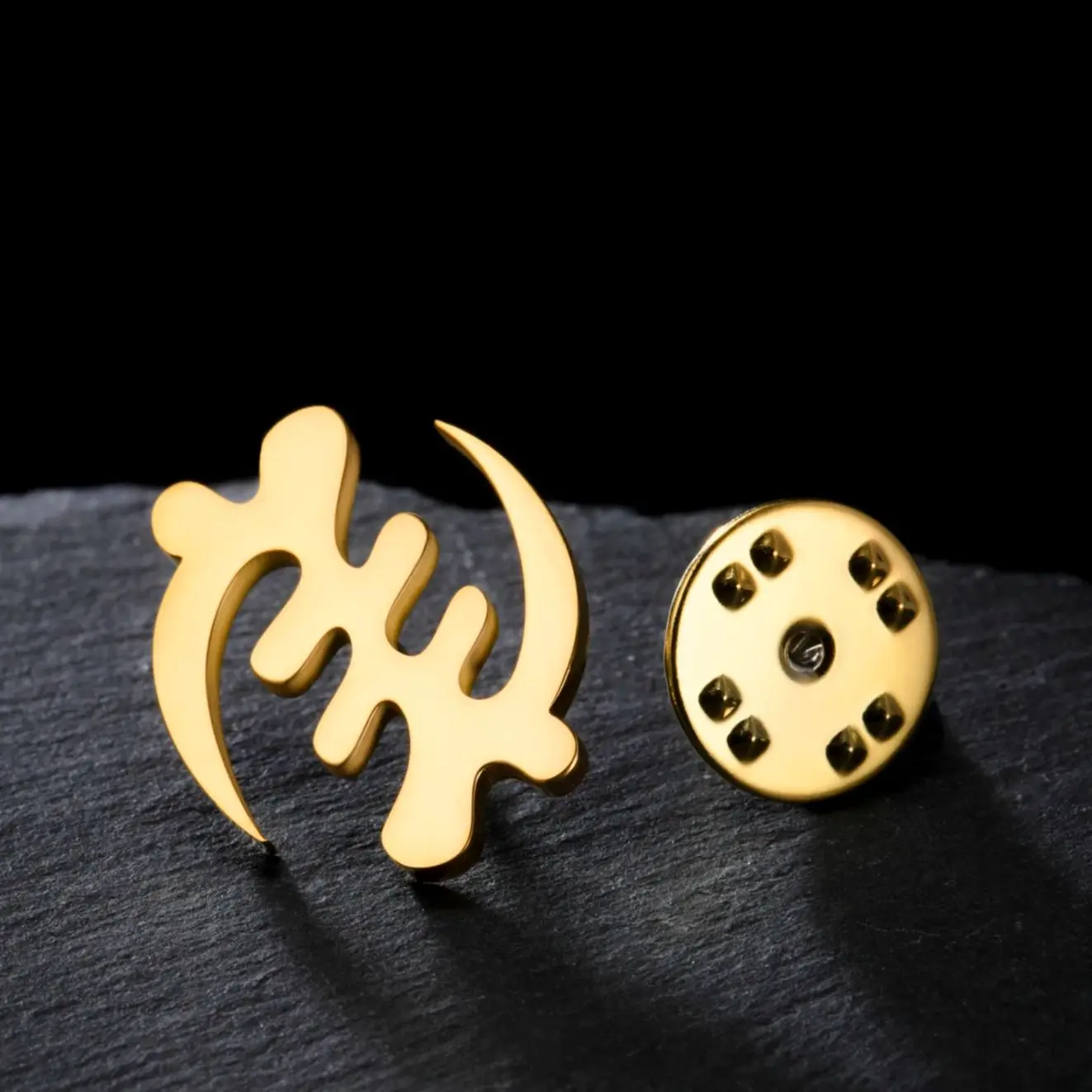 LIKGREAT أفريقيا Adinkra رمز بروش للرجال Gye Nyame دبوس من الفولاذ المقاوم للصدأ الحكمة مجوهرات العرقية تميمة هدية عيد ميلاد #6