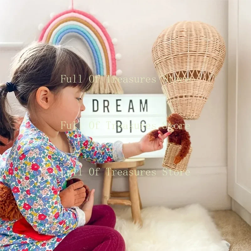 Rattan Hot Air Balloon Decor Durable Woven Hand-woven Rattan Hot Air Balloon for Home Decor Kids Room Decoration Rattan Nursery