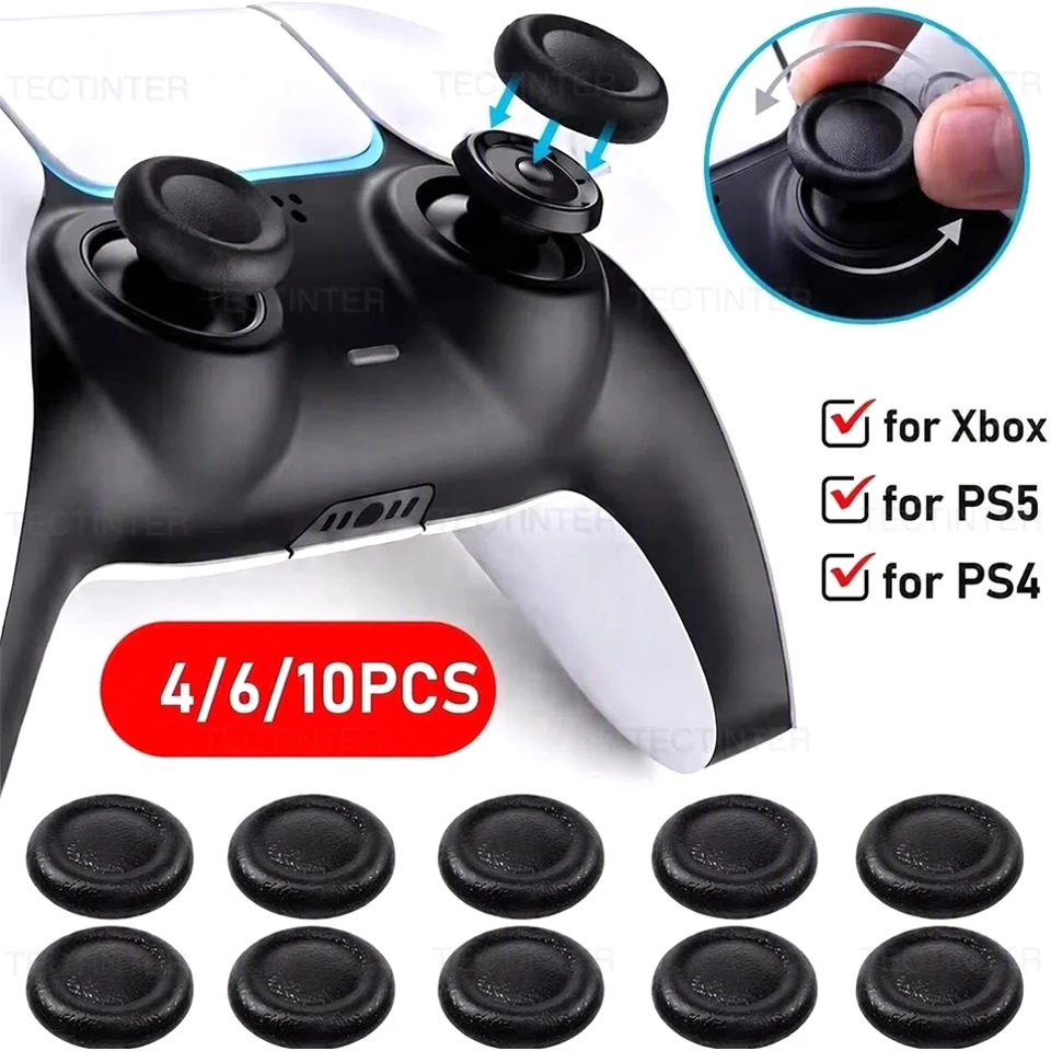 4/6/10PCS Joystick Replacement Caps for Playstation PS4/PS5 Controller Thumbstick Grip Cover for Xbox Repair Parts Accessories