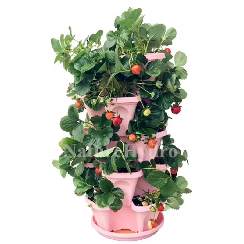 Vertical Garden 5 Tier Stackable Planter Pot Self Watering Vertical Garden Growing Tower