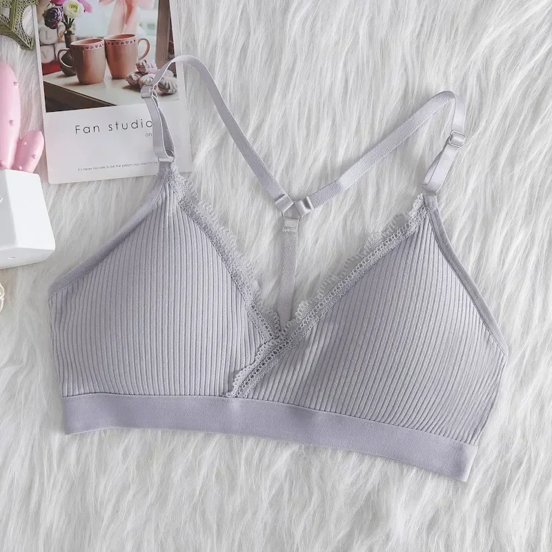 Intimates Cotton Sexy Female Lace Padded Tank Lette Crop Lingerie Bra Nursing Ssiere Backless Women Top Underwear