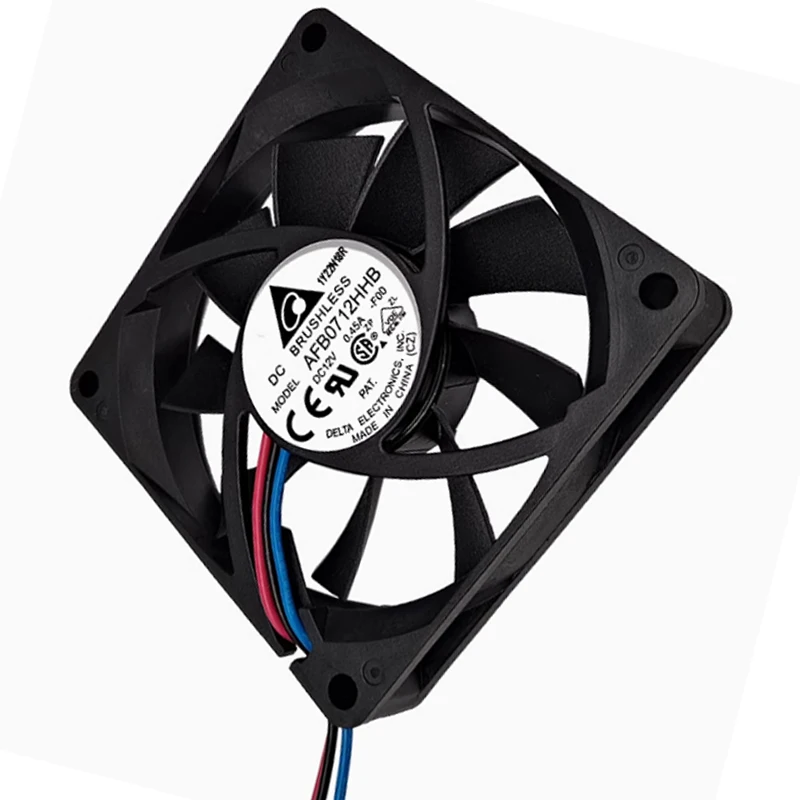 高速冷却ファン、3線式、4300rpm、12v、0.45a、AFB0712HHB-F00、70x70x15mm