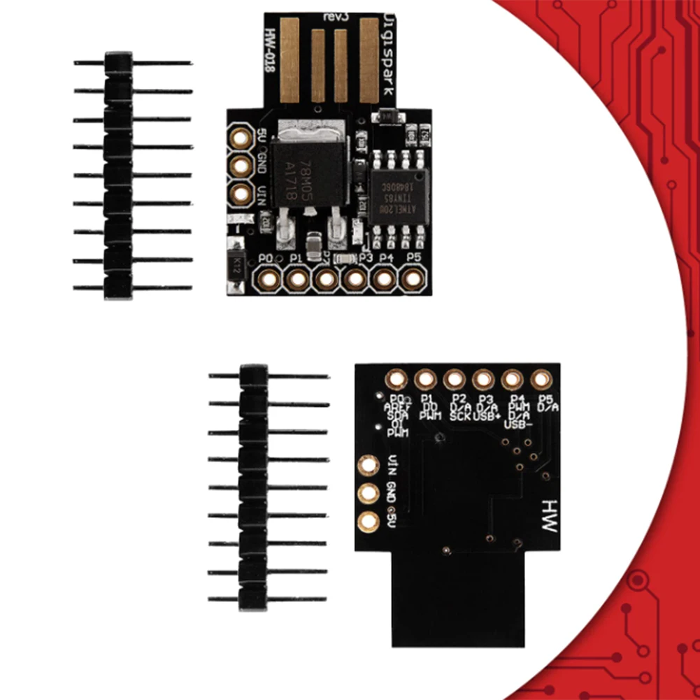 5 шт. ATTiny85 Digispark I2C светодиодный Rev.3 Kickstarter 5V IIC SPI USB макетная плата 6 I/O Pin для Arduino