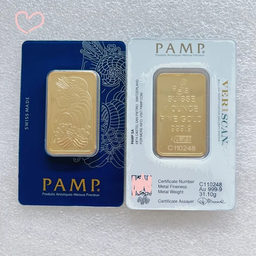 PAMP 24K 금도금 구리 복사 바, 스위스 레이디 금괴 잉곳, 다양한 시리즈, 1oz, 2.5g, 5g, 10g, 20g, 50g, 100g  Best5