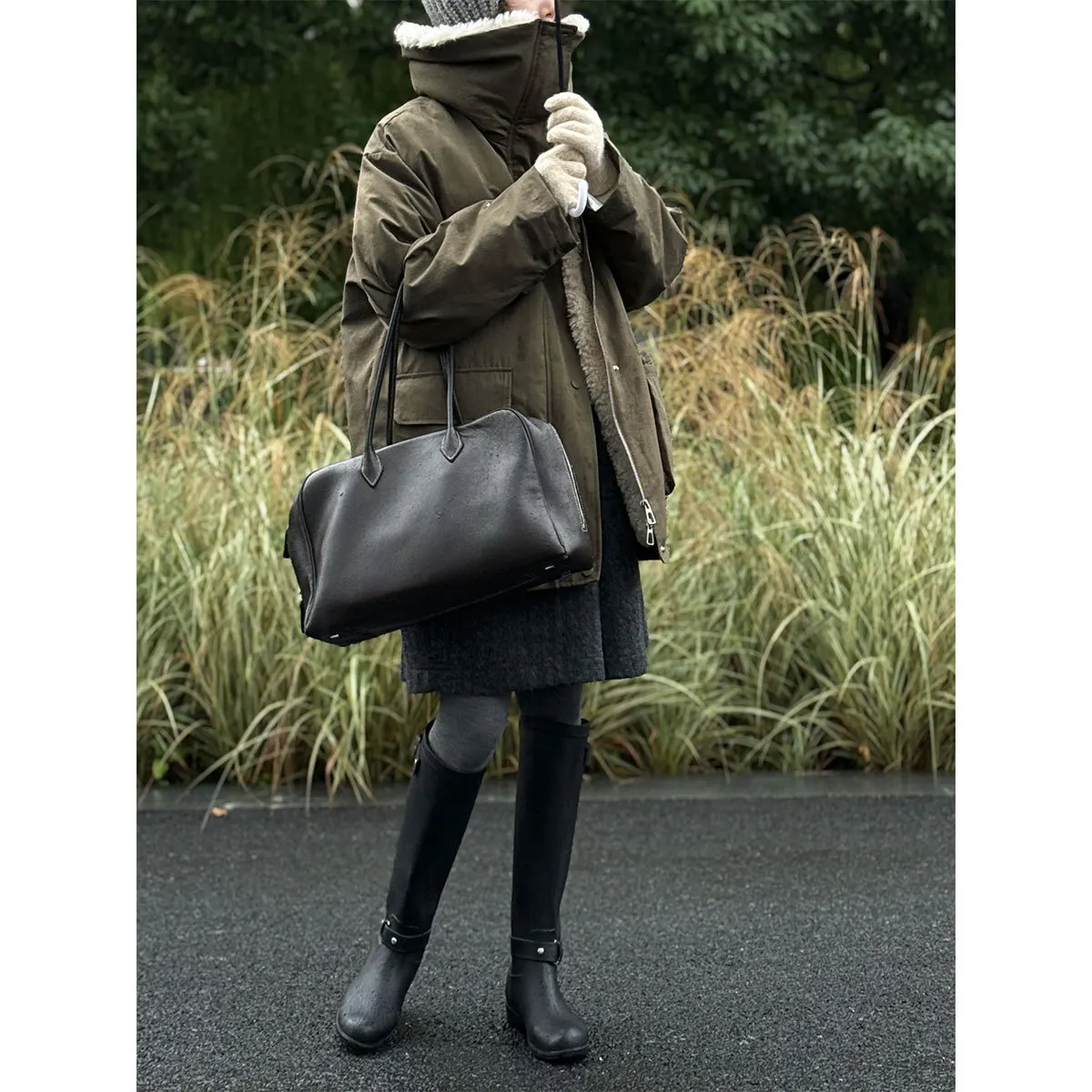 UMI MAO Style coréen manteau intérieur laine d'agneau + doudoune épissée pour femmes hiver mi-longue Parka doudoune Femme