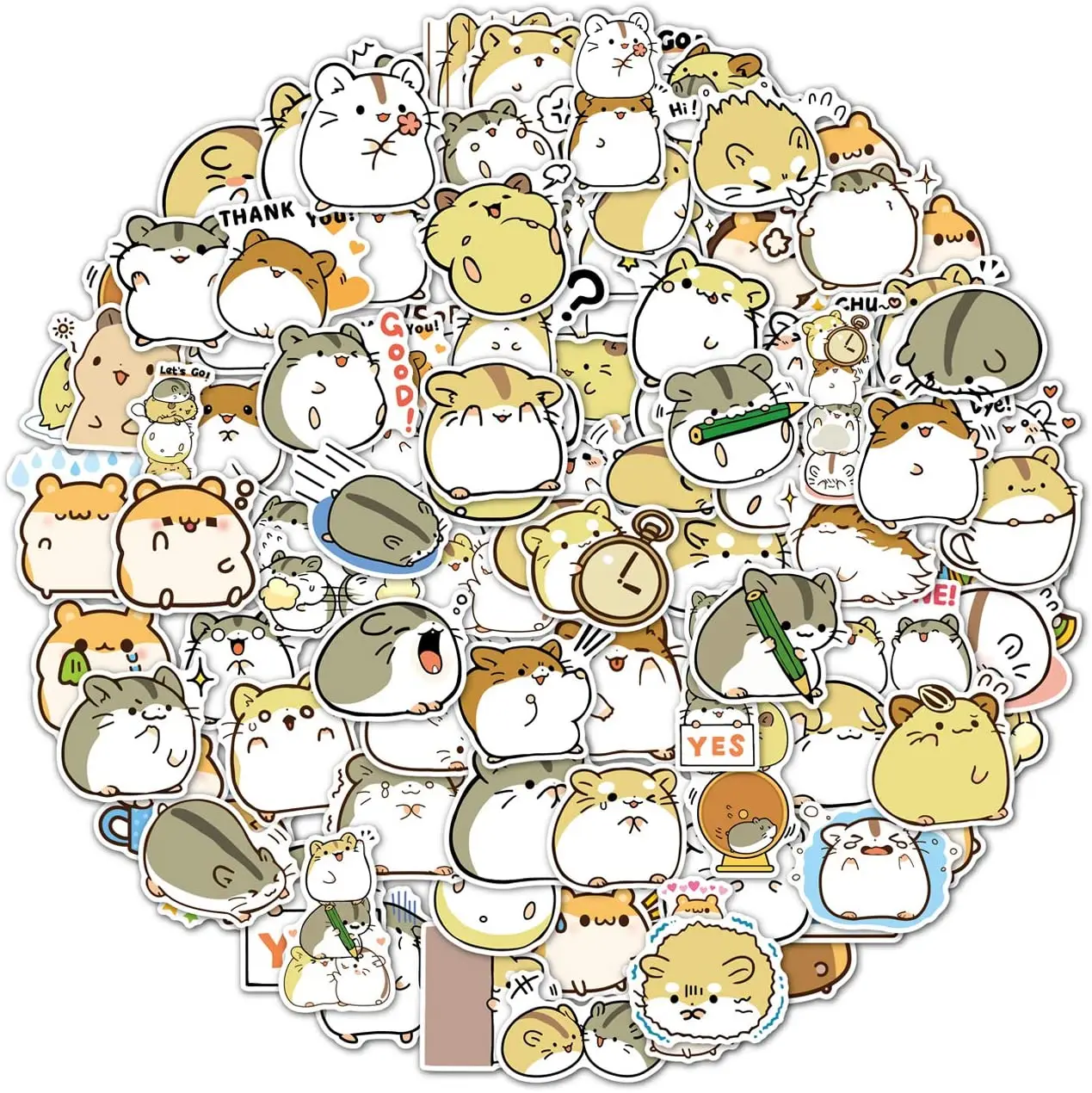 30/50/100pcs Hamster Stickers Cute Animal Stickers Kawaii Laptop Stickers for  Water Bottles Luggage  Skateboard Decoration