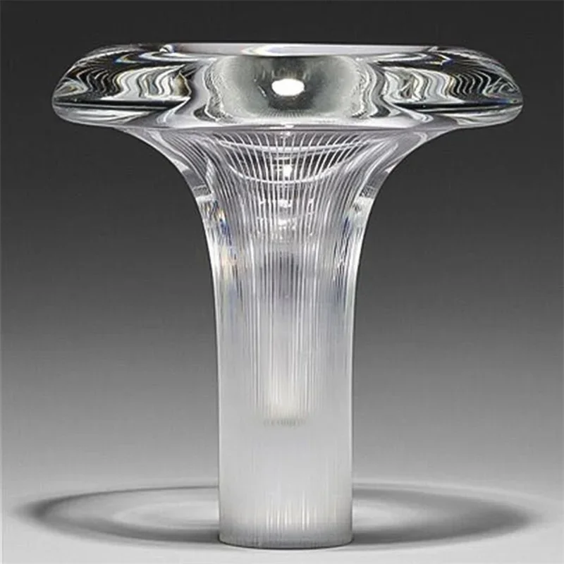 KARLOS Modern Mushroom Table Lamp Creative Design LED Grey Glass Desk Light Decorative For Home Study Bedroom