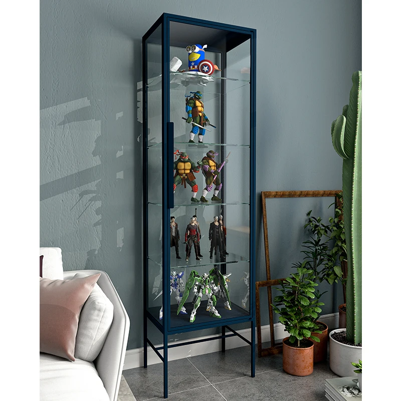 Custom Single-door Glass Cabinet Original Nordic Modern Metal Changhong Glass Cabinet Wine Cabinet Display Cabinet Lego Ceramic