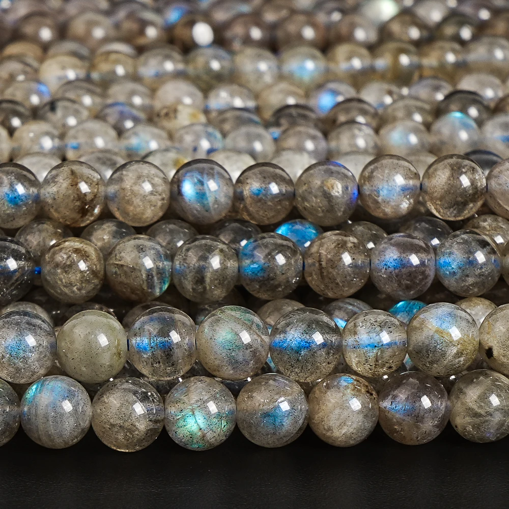 

Натуральные 5-6 мм серые бусины из лабрадорита, круглые свободные прокладки, оптовая продажа, оптовая продажа, ювелирные изделия для изготовления браслетов и ожерелья