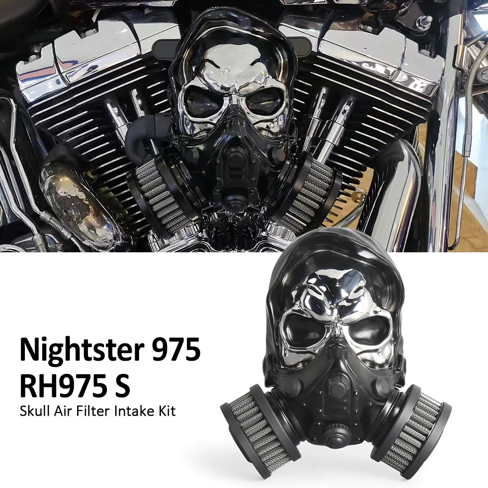 

Skull High-Flow Air Filter Cleaner System Intake Kit Motorcycle Accessories For Nightster 975 RH975 S 2022 2023 2024 2025