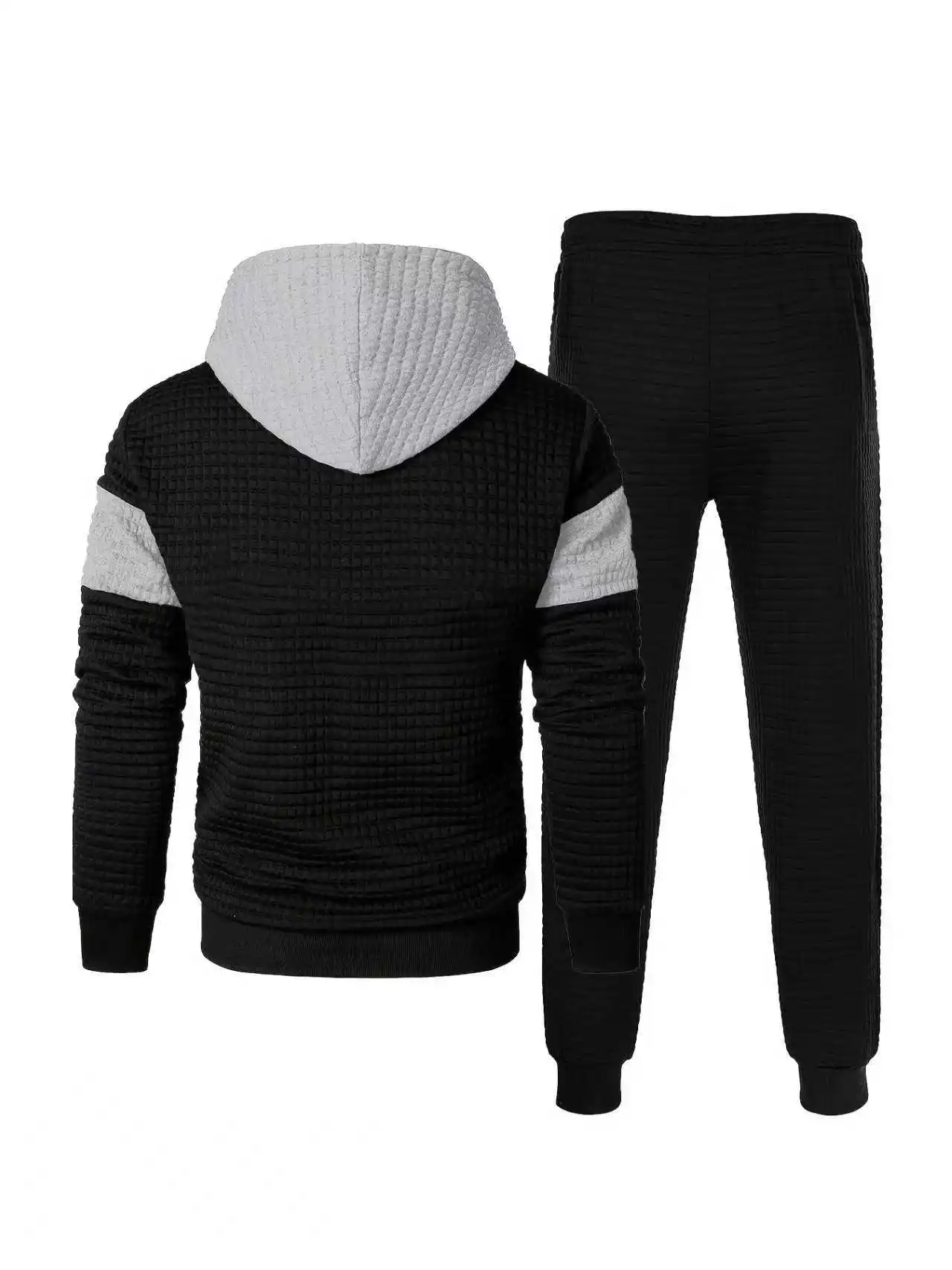 ملابس الشتاء الرجالية 2025 الجاكار الأوروبي نمط جديد الرجال الرياضة موضة كم طويل هوديي + السراويل الطويلة قطعتين مجموعة