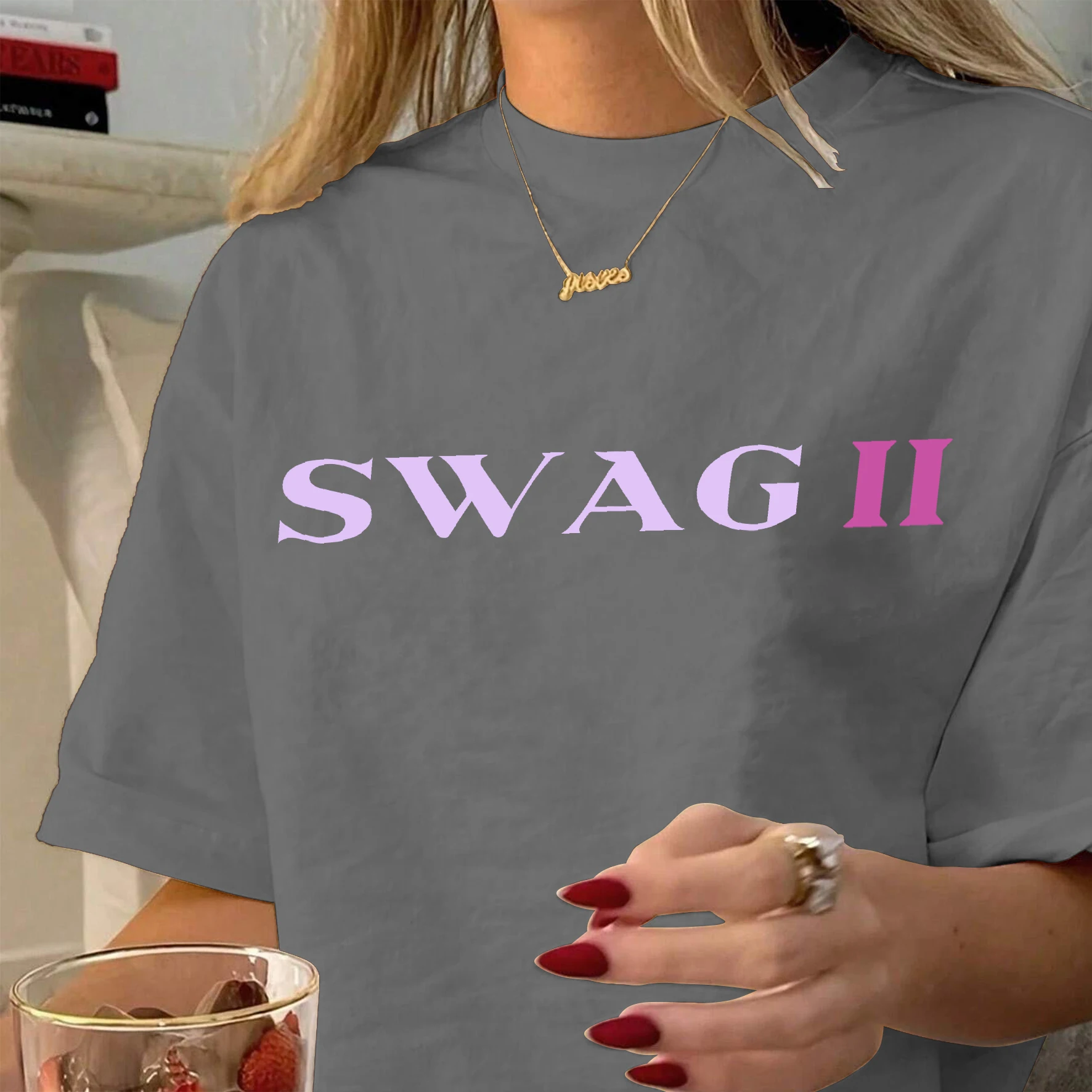جاستن بيبر SWAG II 2025 جاستن SWAG 2 تي شيرت 2 الوجهين س الرقبة قصيرة الأكمام قمصان المشجعين هدية