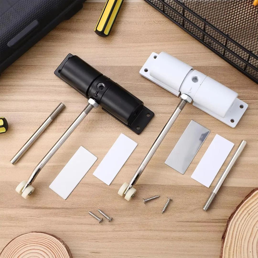 Automatic Adjustable Closer Surface Mounted Automatic Heavy Duty Safety Spring Closer for Interior Exterior Black Door Closer