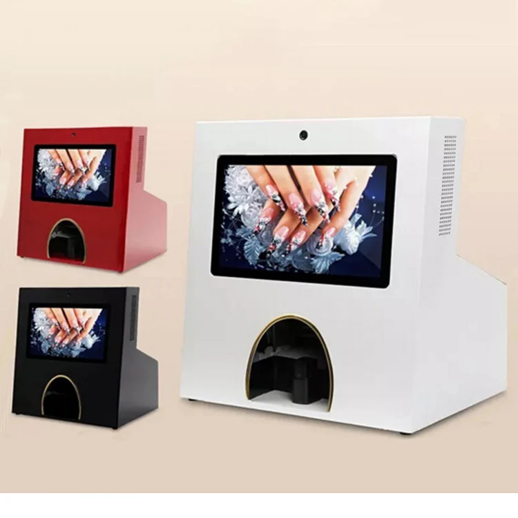 Equipamento Máquina digital automatizada para arte em unhas com tela de toque capacitiva de 13,3 polegadas com impressora