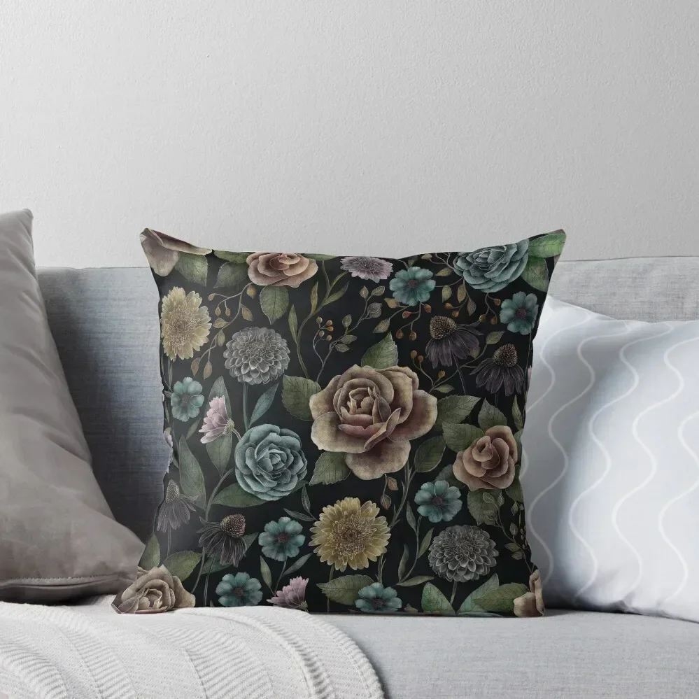 

Moody Flowers Throw Pillow Cushion Covers For Living Room Luxury Cushion Cover Sofa Pillow Cover pillow