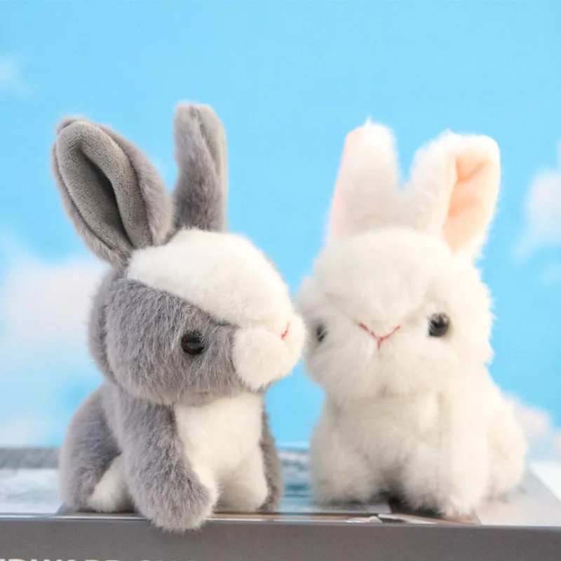 

10cm Ins Cartoon Plush Rabbit Plush Pendant Cute Little White Rabbit Doll Keychain Doll Backpack Pendant Gift Girl Holiday Gift